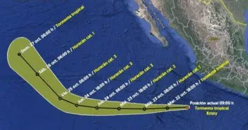 Tormenta Kristy se convertirá en huracán categoría 3
