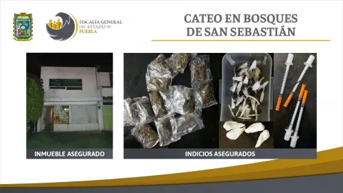 Fiscalía asegura en cateo a dos hombres y más de 50 dosis de droga