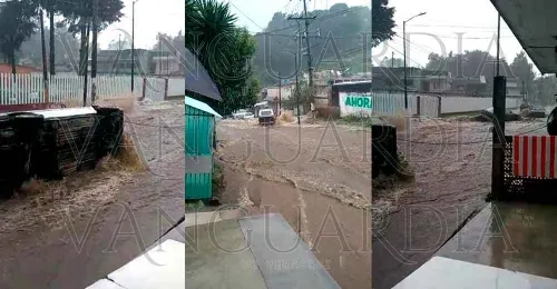 Fuerte corriente de agua arrastra a un ciudadano en Rafael Lucio