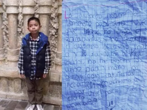 ‘Lo lamento, mami, perdí el cuaderno, no me busquen’; niño deja carta y desaparece
