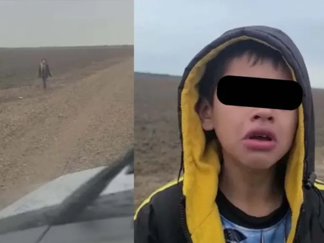 Niño migrante suplica ayuda a agente fronterizo; su grupo lo abandonó