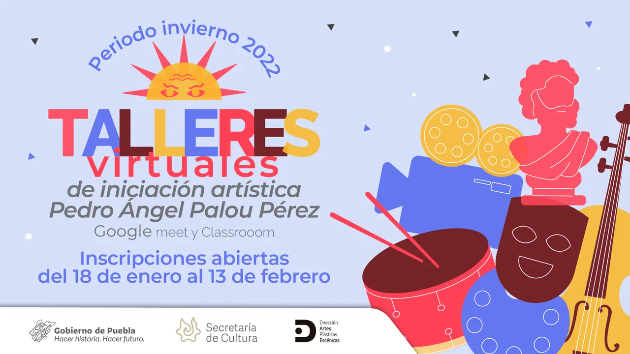 Abre Cultura inscripciones a talleres virtuales de iniciación artística