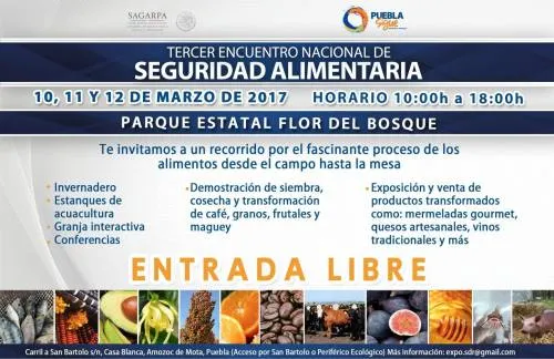 Puebla será sede del Tercer Encuentro Nacional de Seguridad Alimentaria