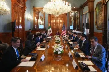 Sergio Salomón Céspedes participó en la reunión de Sheinbaum con Kristi Noem, secretaria de Seguridad Nacional de EE.UU.