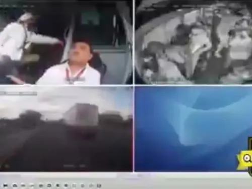 ‘Dámela o te mato’, captan violento asalto a autobús en la México-Puebla