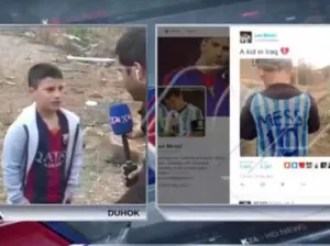 Encuentran a pequeño seguidor que hizo camisa de Messi
