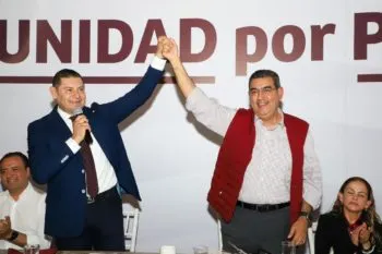 Militantes de Morena y PT expresan su apoyo a Alejandro Armenta
