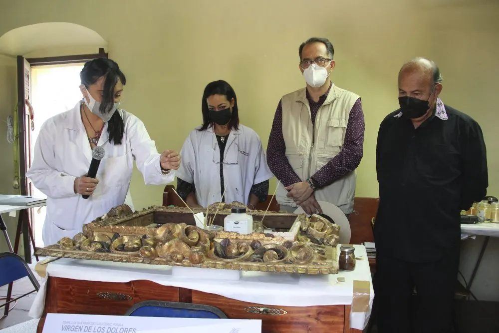 Con intervención de lienzos del templo de Acatepec, Cultura preserva patrimonio histórico