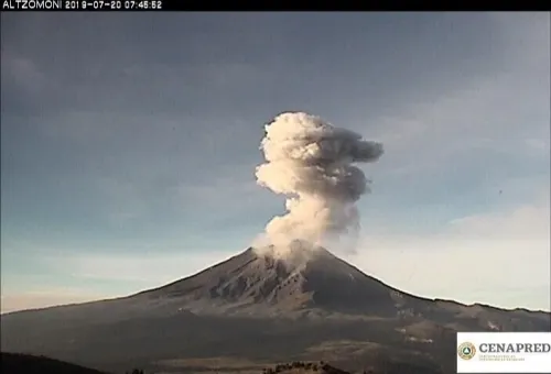 Actividad del Popocatépetl dentro de los escenarios del semáforo volcánico Amarillo Fase Dos