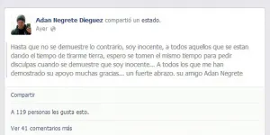 Presunto cómplice de “La Angi” se declara inocente en Facebook