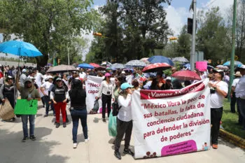 Estudiantes de la Ibero Puebla protestan en contra de la reforma al Poder Judicial