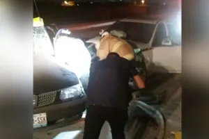 Un prensado, saldo del accidente a la altura de Angelópolis
