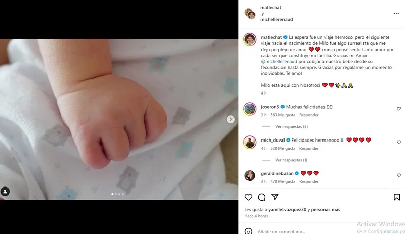 Michelle Renaud y Matías Novoa anuncian el nacimiento de su hijo Milo