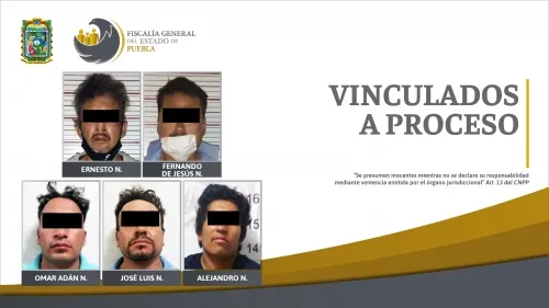 Cinco vinculados a proceso por robos en Puebla y Ocoyucan