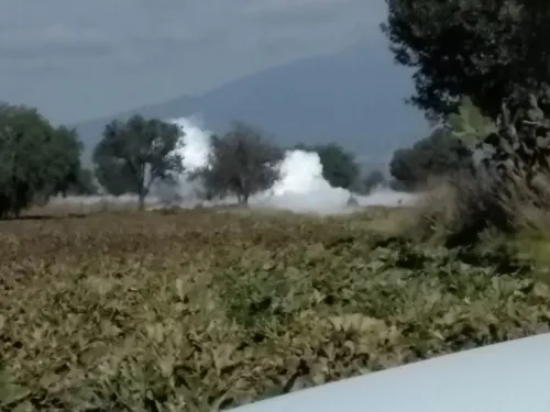 Inducen incendio controlado por fuga de gas LP en Tepeaca