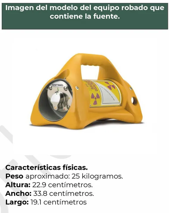Recibe Protección Civil Estatal alerta  por robo de material radioactivo en Estado de México
