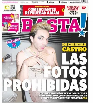 Ventanean a Cristian Castro con ropa y maquillaje para mujer