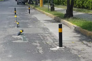 20 por ciento de los bolardos del sistema Bici Puebla han sido dañados