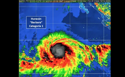 Tormenta tropical Bárbara ya es huracán categoría uno