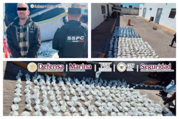 Detienen en Baja California a un hombre que transportaba más de 200 kilos de metanfetamina