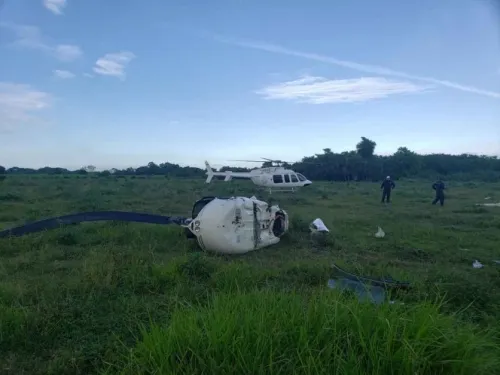 Cae helicóptero en Tlalixcoyan, Veracruz