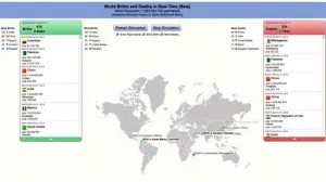 Crean mapa de nacimientos y muertes en tiempo real