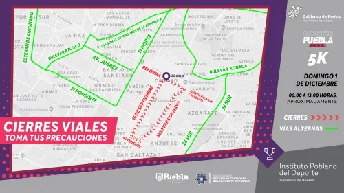 Anuncia operativo de vialidad durante el Maratón Internacional de Puebla 2019