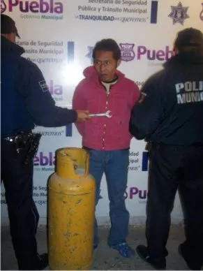 Detiene PM a ladrón de tanque de gas