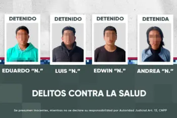 Detiene Policía Municipal a cuatro personas por delitos contra la salud en la colonia Bugambilias