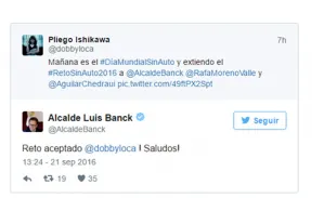 Banck Serrato acepta reto por el Día Mundial sin Auto