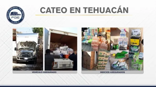 Fiscalía realizó cateos en Tehuacán y recuperó más de 1,400 artículos