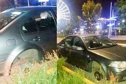 Vehículos son desvalijados frente a la Estrella de Puebla