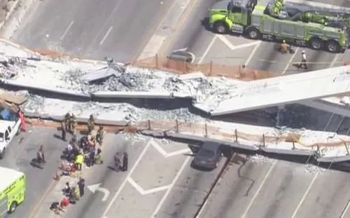 Continúa búsqueda de cuerpos en puente colapsado en Florida; suman seis muertos
