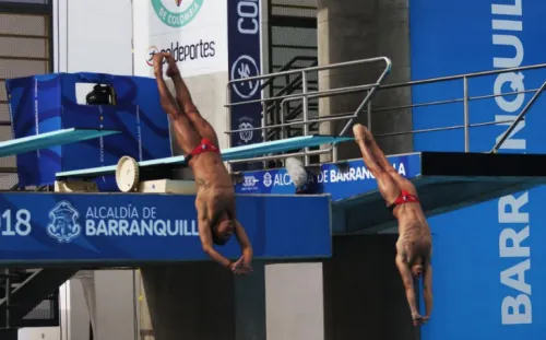 Pacheco y Ocampo se llevan el oro en trampolín 3 metros de Barranquilla 2018