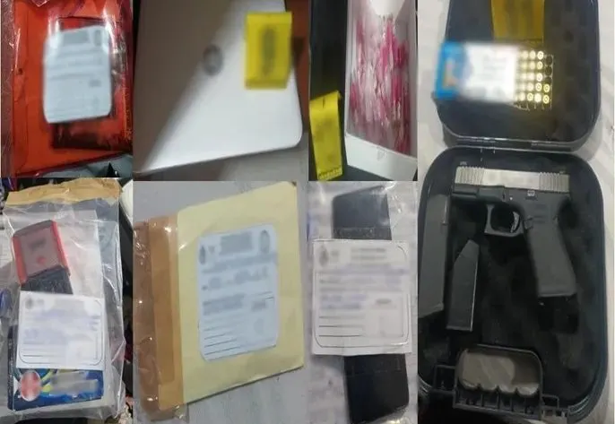 Objetos asegurados por Gabinete de Seguridad