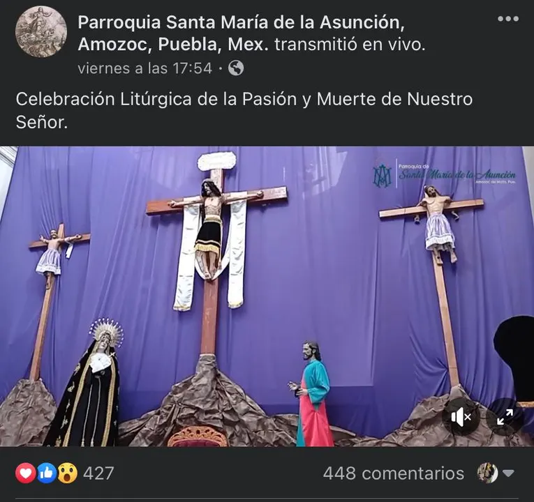 Cristo que mueve la cabeza en Amozoc, está adaptado para hacerlo