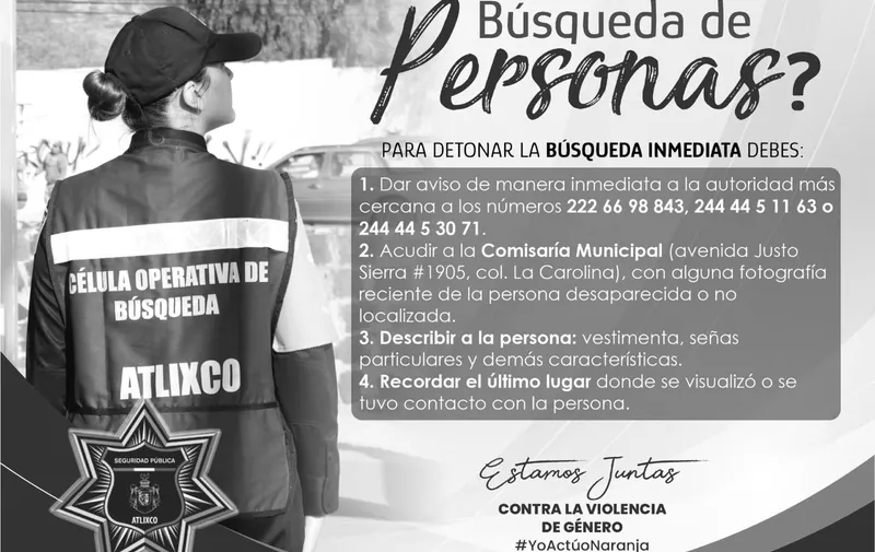 Célula de búsqueda de personas en Atlixco, ¿cómo funciona?