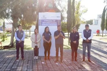 Ayuntamiento de San Andrés Cholula realiza jornada de forestación en el parque Santa María Cuaco