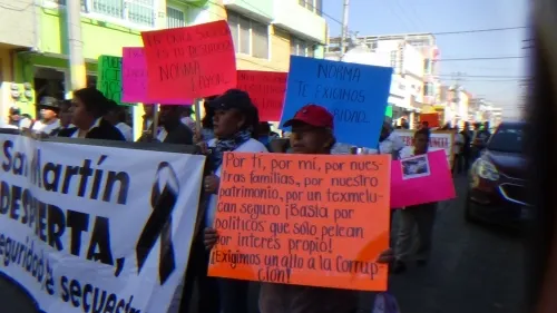 Marcha contra inseguridad en Texmelucan
