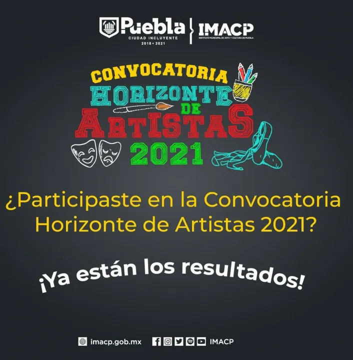 Anuncia IMACP resultados de la convocatoria “Horizonte de Artistas 2021”