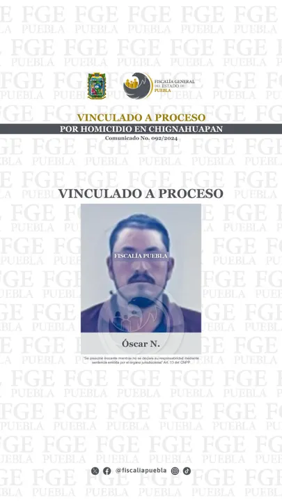 Vinculan a proceso a sujeto por homicidio en Chignahuapan