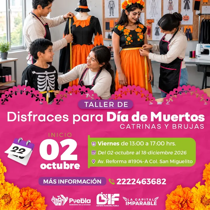 Apertura DIF Puebla Capital nueva temporada de talleres alusivos al Día de Muertos