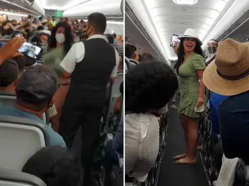 Nace #LadyCovid en vuelo de Cancún