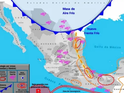 Se encienden focos rojos en Tabasco, Chiapas, Veracruz y Oaxaca por Frente Frío 13