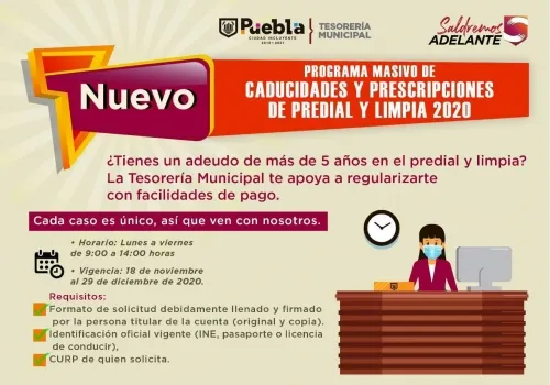 Ayuntamiento de Puebla anuncia programa de regularización para personas morosas