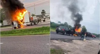 Violencia en Tabasco: Carreteras cerradas, vehículos quemados y balean casa de funcionario municipal