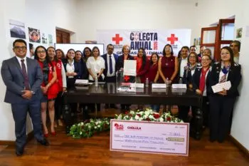 Tonantzin Fernández arranca la Colecta Anual de la Cruz Roja en San Pedro Cholula