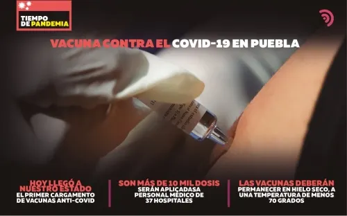 Llegan 10 mil vacunas contra Covid-19 a Puebla, son para personal médico