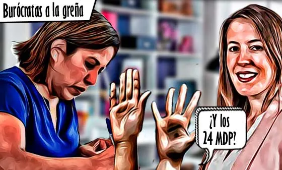 Burócratas estatales a la greña