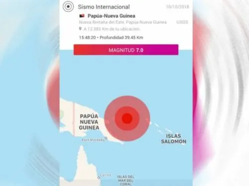 Sacude sismo de magnitud 7 a Papúa Nueva Guinea; hay alerta de tsunami